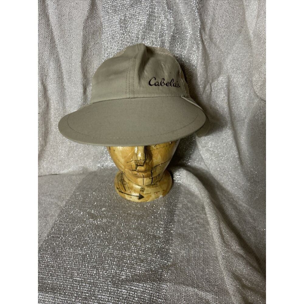 Cabela Sun Fishing Hat Mesh Back W Neck Cover Tan Pre-owned Size Medium Vintage